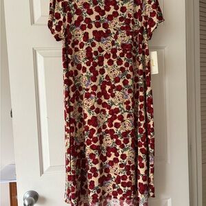 LuLaRoe Red Flutter Sleeve Midi Sundress